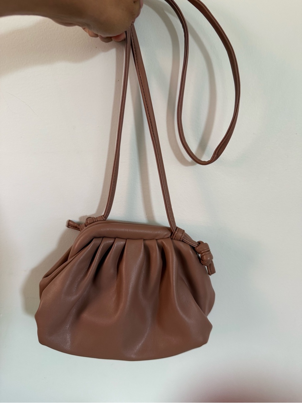 Like Dreams Bottega Inspired Mini Pouch Shoulder  Crossbody Clutch bag Blush Tan